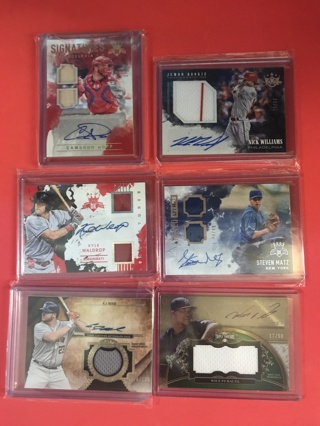 6 CARD LOT MLB ALL AUTOGRAPHED!!! 