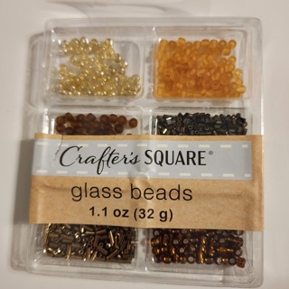 NEW - Crafter's Square - Brown Glass Beads