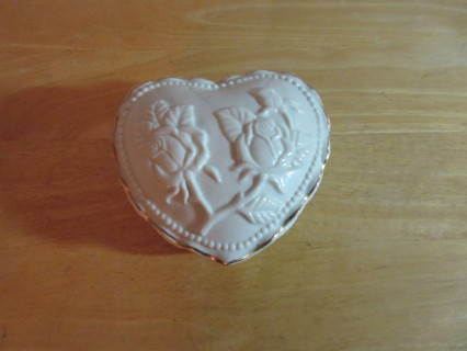 Large Ceramic Heart Shaped Trinket Box