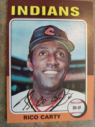 1975 TOPPS RICO CARTY CLEVELAND INDIANS BASEBALL CARD# 655