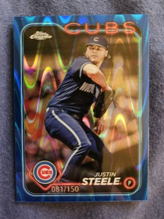 2024 Topps Chrome RayWave Blue Refractor Justin Steele