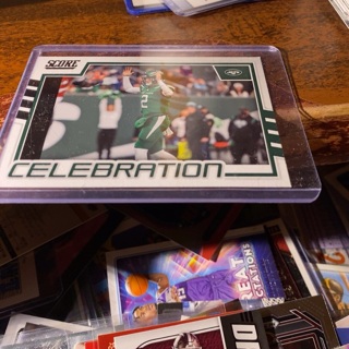 2022 panini score celebration Zach Wilson football card 