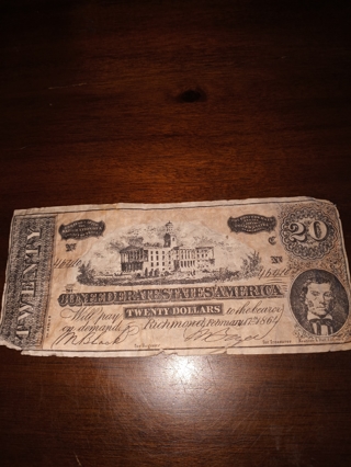 The Confederate States  America  $20-read description 