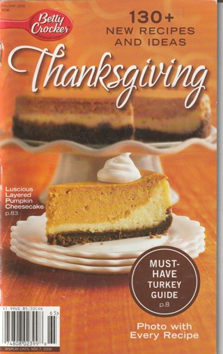 Soft Covered Recipe Book: Betty Crocker: Thanksgiving