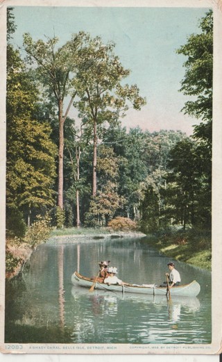 Vintage Used Postcard: 1910 Shady Canal, Belle Isle, Detroit, MI