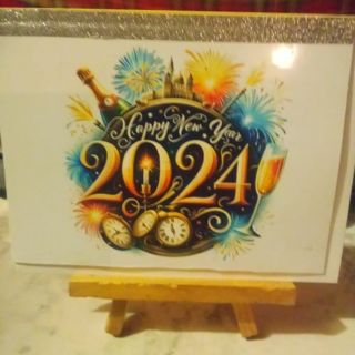 Reduced-Happy New Year 2024 - Design Blank Note Card