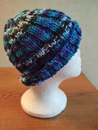 Hand Knit Blue Ombre Hat