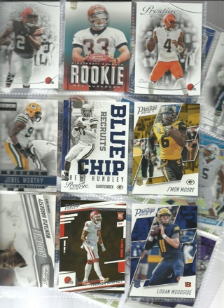 Huge Fun Pack of Football Cards (20 cards)  2023 and older Browns, Packers, Bengals, Colts, Chargers