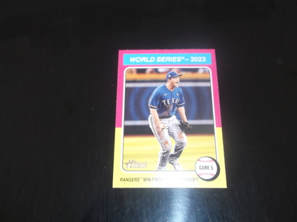 2024 Topps Heritage    WORLD SERIES - 2023 GAME 5 COREY SEAGER   card  #  466   Texas Rangers