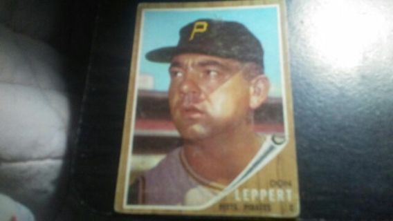 1961/1962 TOPPS DON LEPPERT PITTSBURGH PIRATES BASEBALL CARD# 36 HAS CONDITION ISSUES