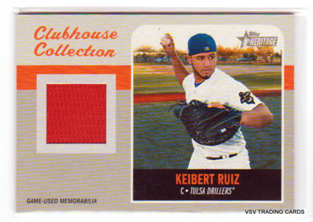 Keibert Ruiz, 2019 Topps Heritage Clubhouse RELIC Card #CCR-KLE, L.A. Dodgers, (LB21)