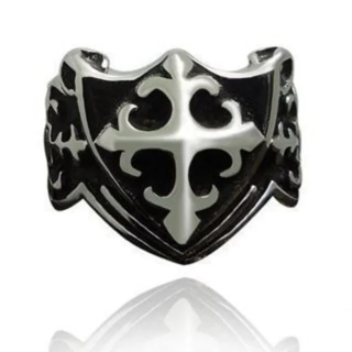 NEW RING Men's Vintage Style Antique Silver Cross Gift Biker Man Shield Jewelry FREE SHIPPING