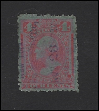 1875 US Revenue stamp, U/VF, Scott #RB14b, Est. CV $10.70