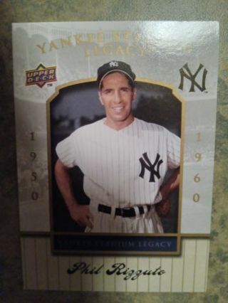 2008 UPPER DECK YANKEES STADIUM LEGACY PHIL RIZZUTO 1950/1960 NEW YORK YANKEES BASEBALL CARD#21