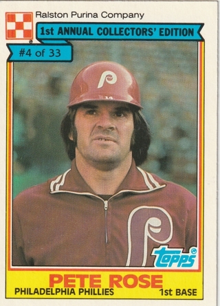 PETE ROSE 1984 TOPPS RALSTON PURINA COMPANY BASEBALL CARD # 4 