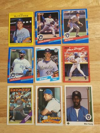 9 card lot Brewers