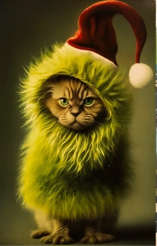 Grinch Kitty  - 3 x 5” MAGNET - GIN ONLY