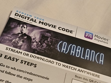 Casablanca 4k digital code ONLY 