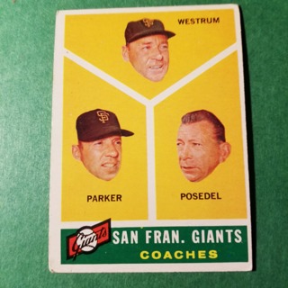 1960 - TOPPS BASEBALL CARD NO. 469 - SAN FRANCISCO COACHES - GIANTS - EXMT-NRMT+