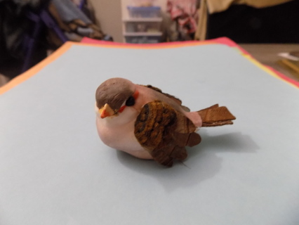 Little bird with pink and brown feathers for crafting