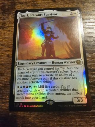 Magic the gathering mtg Tazri Stalwart Survivor rare card foil card