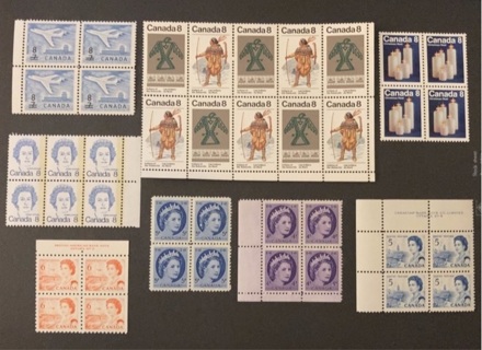 MNH Vintage Canada stamp block lot 