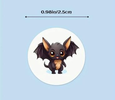 ➡️NEW⭕(10) 1" BAT STICKERS!! (SET 3 of 3) HALLOWEEN⭕