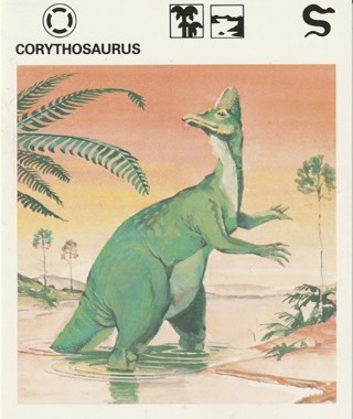 Vintage 1975 Leisure Books Animal Card: crdgin2: CORYTHOSAURUS