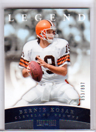 Bernie Kosar, 2012 Panini Legends Card #103, Cleveland Browns, 853/897, (L3