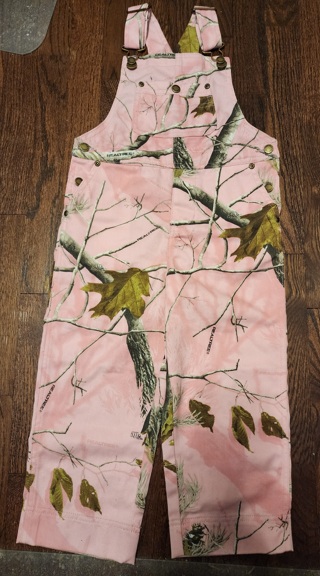 NEW - Cabela's - Girls Pink RealTree Overalls - size 4T