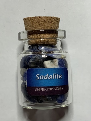 SODALITE~BOTTLE OF SEMI-PRECIOUS STONE CHIPS~FREE SHIPPING!