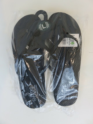Black/ Easy Brand/ Ladies Flip Flops Sandals/ Large Size 8-9 New