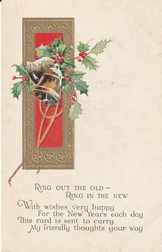 Vintage Unused Postcard: (a) New Year