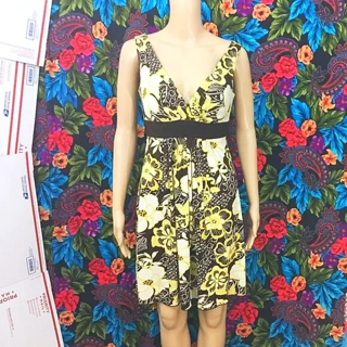 NEW WOMEN’S SPEECHLESS DRESS FLORAL SIZE SMALL MIDI KNEE LENGTH BROWN YELLOW