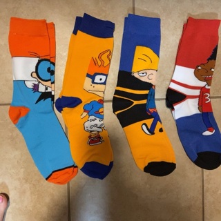 Brand New 4 Pairs of Cartoon Patterns Unisex  Adult Crew Socks .