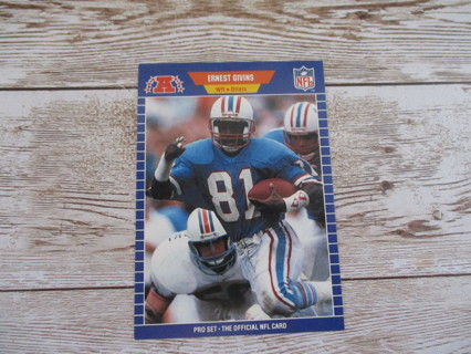 Ernest Giving Pro Set football trading card 1989 NFL WR Oilers # 143