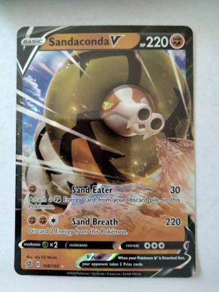 Sandaconda v 108/192 rare holo pokemon