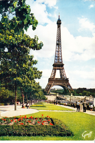 Vintage Postcard Eiffel Tower, Paris, France