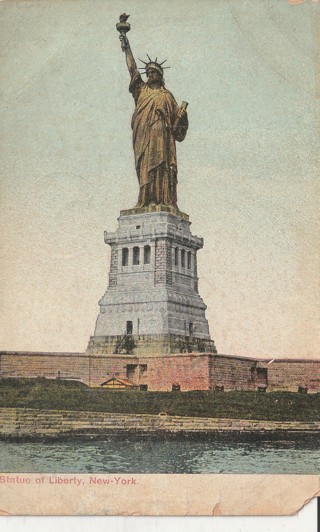 Vintage Used Postcard: (i) 1909 Statue of Liberty, NYC, NY