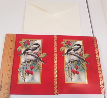 ⛄ 2 Bird-Themed Christmas Cards (w/envelopes) + BONUS stickers ⛄