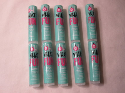 lot of (10) Avon 'Oh What Fun!' Candy Cane Flavored Lip Balms - all New / Sealed - (Round 9)