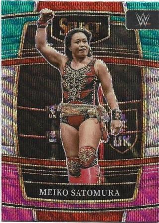 2022 SELECT WWE MEIKO SATOMURA TRI-COLOR WAVE PRIZM REFRACTOR CARD