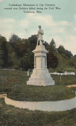 Vintage Unused Postcard: (b): Pre Linen: Confederate Monument, Vicksburg, Mississippi