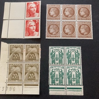 France Stamp blocks vintage collection MNH 