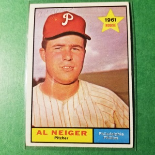 1961 - TOPPS BASEBALL CARD NO.202 - AL NEIGER ROOKIE - PHILLIES - EXMT-NRMT+