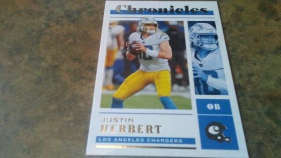 2022 PANINI CHRONICLES JUSTIN HERBERT LOS ANGELES CHARGERS FOOTBALL CARD# 14