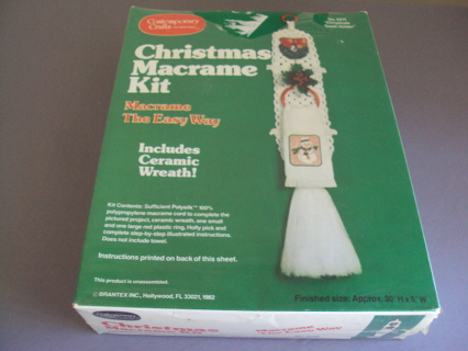Vintage Macrame Christmas Towel Holder Kit Brantex New In Box