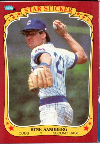 1986 Fleer Ryne Sandberg Star Sticker