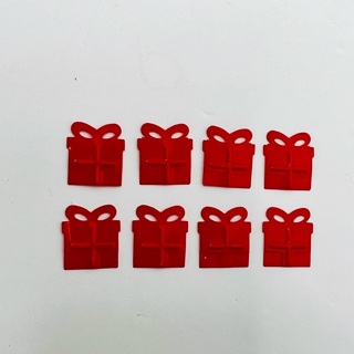 Mini Red Christmas Gift Flat Embellishments 