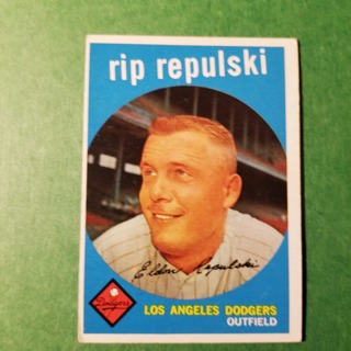 1959 - TOPPS EXMT - NRMT BASEBALL - CARD  NO. 195 - RIP REPULSKI - DODGERS